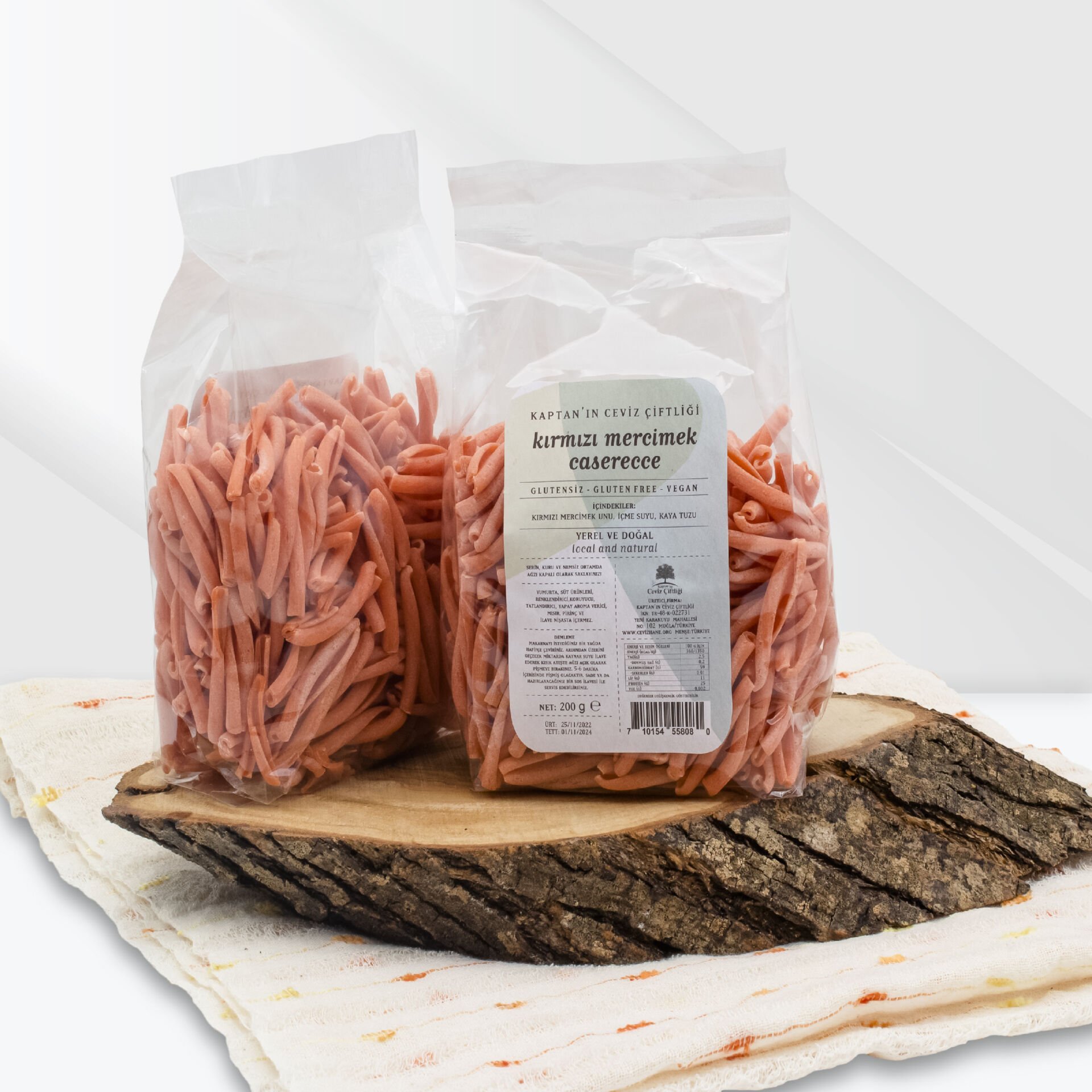 KAPTANIN CEVİZ ÇİFTLİĞİ Kırmızı Mercimek Makarna 200 gr